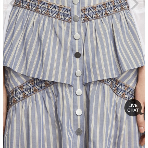 BCBGMAXAZRIA  Tiered Ruffle Stripe Skirt NWT - Picture 2 of 5